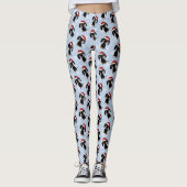 Zwart en Tan Dachshund Schattigee Kersthondenvakan Leggings (Voorkant)
