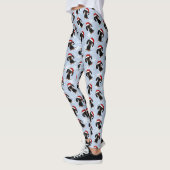 Zwart en Tan Dachshund Schattigee Kersthondenvakan Leggings (Links)