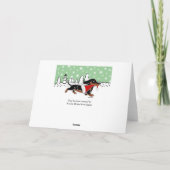 Zwart en Tan Dachshund Sneeuwvlokken Kerstmis Feestdagen Kaart (Achterkant)