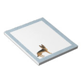 Zwart en Tan Duits Herder Cartoon GSD Dog Notitieblok (Schuin)