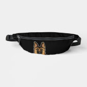 Zwart en Tan Duits Herder GSD Hondenkop Zwart Heuptasje (Voorkant)