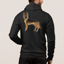 Zwart en Tan Duits Herder GSD Hondenontwerp Hoodie