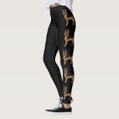 Zwart en Tan Duits Herder Hond Illustraties Leggings (Links)