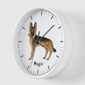 Zwart en Tan Duits Herder Hond met aangepaste teks (Hoek)