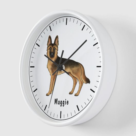 Zwart en Tan Duits Herder Hond met aangepaste teks (Hoek)