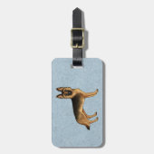 Zwart en Tan Duits Herder Hond met aangepaste teks Bagagelabel (Voorkant verticaal)