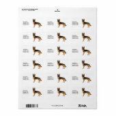 Zwart en Tan Duits Herder Hond met aangepaste teks Etiket (Full Sheet)