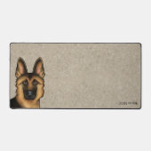 Zwart en Tan Duits Herder Hoofd en aangepaste naam Bureaumat (Voorkant)