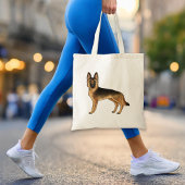 Zwart en Tan Duits Herder Schattige GSD Hondenteke Tote Bag