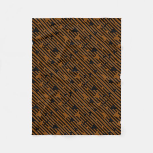 Zwart en Tan Fleece Deken (Voorkant)