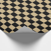 Zwart en Tan gecontroleerd Cadeaupapier (Hoek)