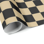 Zwart en Tan gecontroleerd Cadeaupapier (Rol Hoek)