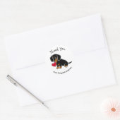 Zwart en Tan Glad Haired Dachshund Dank U Ronde Sticker (Envelop)
