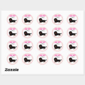 Zwart en Tan Lang Haired Dachshund 1 Ronde Sticker (Vel)