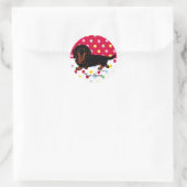 Zwart en Tan Lang Haired Dachshund 1 Ronde Sticker (Tas)