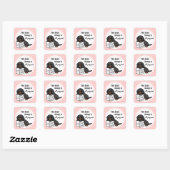 Zwart en Tan Lang Haired Dachshund 2 Vierkante Sticker (Vel)
