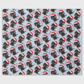 Zwart en Tan Longhaired Dachshund Kerstmis Cadeaupapier (Vlak)