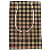 Zwart en tan met rode streep medium cadeauzakje (Voorkant)