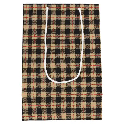 Zwart en tan met rode streep medium cadeauzakje (Achterkant)