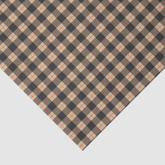 Zwart en tan met rode streep tissuepapier (Detail)