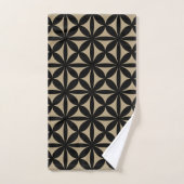 Zwart en Tan Modern / Retro Print Bad Handdoek (Handdoek)