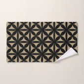 Zwart en Tan Modern / Retro Print Bad Handdoek (Handdoek)