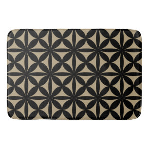 Zwart en Tan Modern / Retro Print Badmat