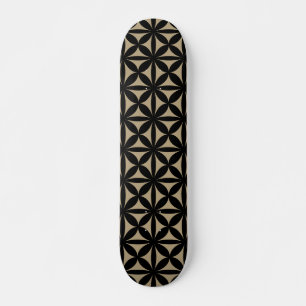 Zwart en Tan Modern / Retro Print Persoonlijk Skateboard
