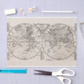 zwart en tan omtrek Wereldkaart weefsel Pap Tissuepapier (Craft)