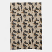 Zwart en Tan op Tan Theedoek (Verticaal)