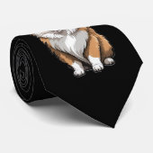 Zwart en Tan Pomeranian Stropdas (Opgerold)