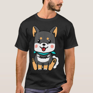 Zwart en Tan Shiba Inu Shibe Hondenras T-shirt