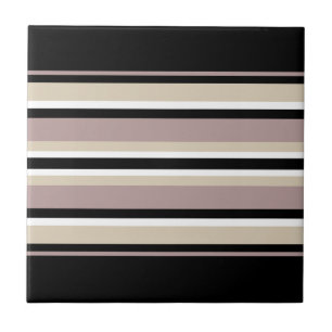 Zwart en Tan Stripes Tegeltje