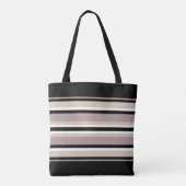 Zwart en Tan Stripes Tote Bag (Achterkant)