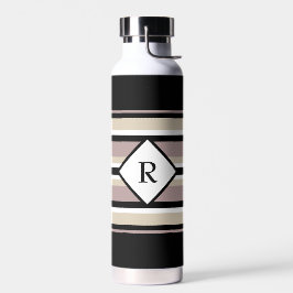Zwart en Tan Stripes Waterfles