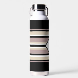 Zwart en Tan Stripes Waterfles