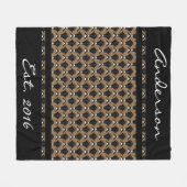 Zwart en Taupe Art Deco Fans - Gepersonaliseerd Fleece Deken (Voorkant (Horizontaal))