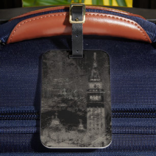 Zwart en Taupe Noodlijdende Skyline Venetië Italië Bagagelabel