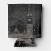 Zwart en Taupe Noodlijdende Skyline Venetië Italië Blikjeskoeler (Voorkant)