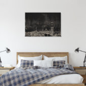 Zwart en Taupe Noodlijdende Skyline Venetië Italië Canvas Afdruk (Insitu (Slaapkamer))