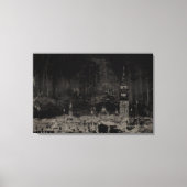Zwart en Taupe Noodlijdende Skyline Venetië Italië Canvas Afdruk (Voorkant)