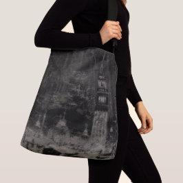Zwart en Taupe Noodlijdende Skyline Venetië Italië Crossbody Tas
