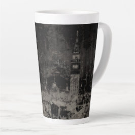 Zwart en Taupe Noodlijdende Skyline Venetië Italië Latte Mok