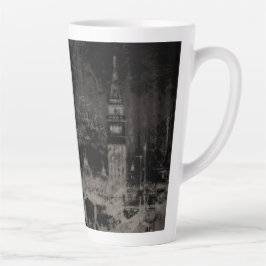 Zwart en Taupe Noodlijdende Skyline Venetië Italië Latte Mok
