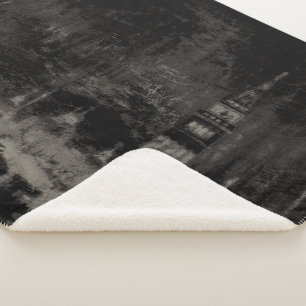 Zwart en Taupe Noodlijdende Skyline Venetië Italië Sherpa Deken