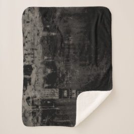 Zwart en Taupe Noodlijdende Skyline Venetië Italië Sherpa Deken