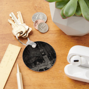 Zwart en Taupe Noodlijdende Skyline Venetië Italië Sleutelhanger