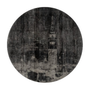 Zwart en Taupe Noodlijdende Skyline Venetië Italië Snijplank