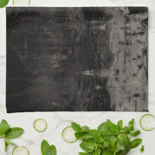 Zwart en Taupe Noodlijdende Skyline Venetië Italië Theedoek (Gevouwen)