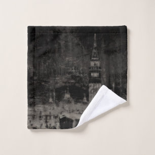Zwart en Taupe Noodlijdende Skyline Venetië Italië Washandje